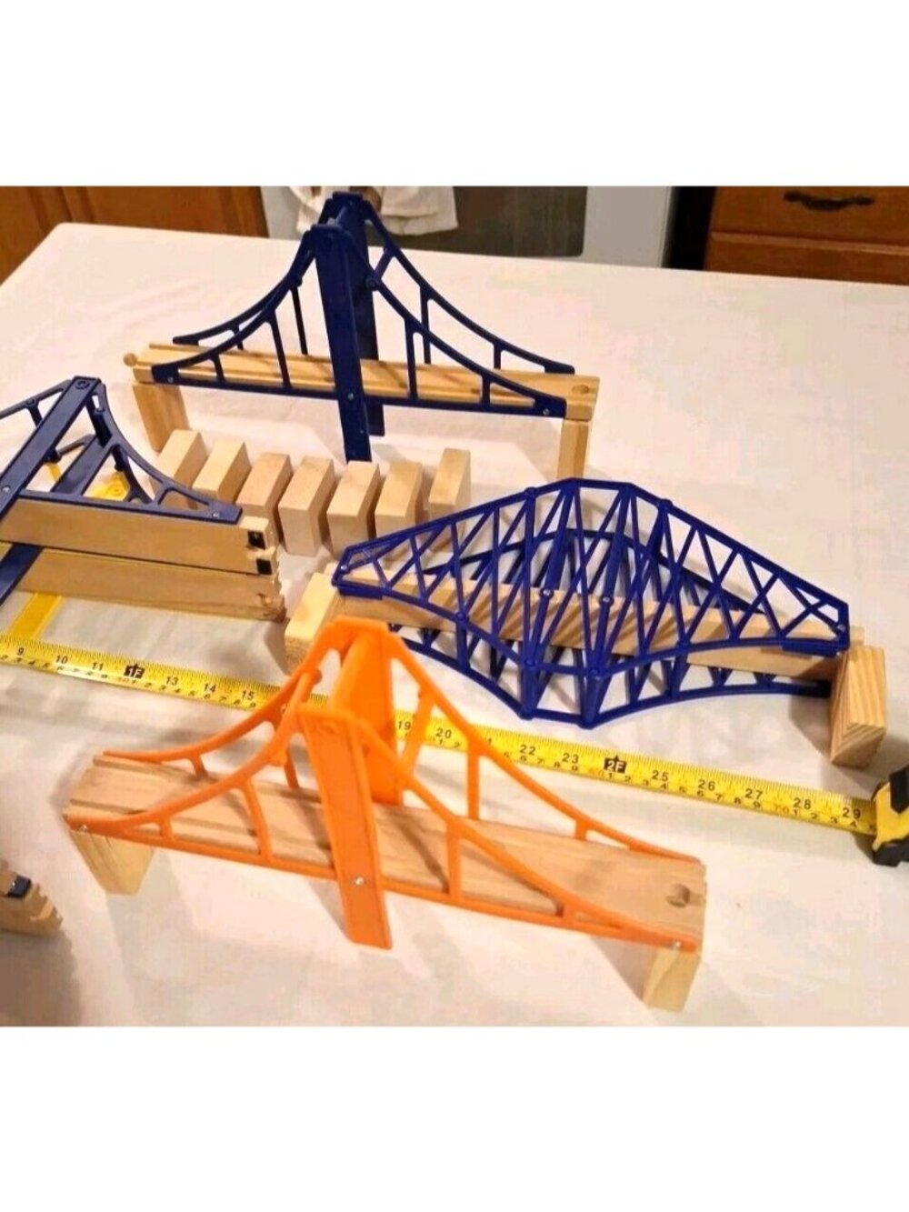 Train Bridge Suspension Wooden Railroad Riser Blocks READ - Picture 9 of 11